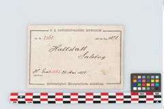 Etikett zu Bronzeblech (NHMW-PRAE-002268)